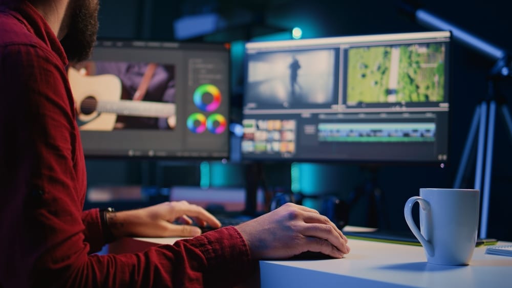 a person using a computer